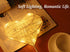 Lewondr Table Lamp, Battery Powered Heart Shape Ramadan Light Desk Lamp LED Christmas Decorative Lamp Winding Iron Frame Plastic Base Warm White Bright Light Home Bedroom Romantic Decoration - White