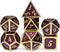 DnDnD Table Game Metal Dice Set, 7PCS D&D Metal Die with Metal Gift Box for Tabletop Games Dungeons and Dragons Dice (Dark Purple and Gold Number)