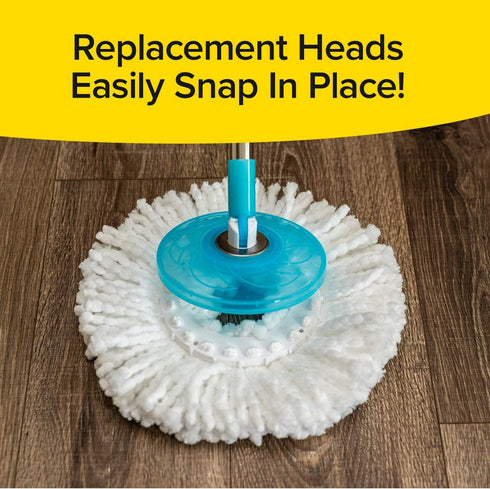 Hurricane Spin Mop Replacement Mop Heads for As Seen On TV Mop & Bucket Cleaning System by BulbHead, Spin Away Germy, Dirty Water - Super-Absorbent Microfiber Mop Head Holds 10X Weight ” 1-Pack