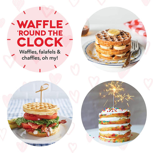 Dash Mini Waffle Maker Machine for Individuals, Paninis, Hash Browns, & Other On the Go Breakfast, Lunch, or Snacks, with Easy to Clean, Non-Stick Sides, Red Heart 4 Inch