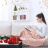LUCIAN Knitted Throw Blankets Pink, Decorative Textured Cozy Throw, Lightweight Woven Blanket with Tassels for Couch, Bed, Sofa,Travel 50"*60",Suitable for Women Men and Kids