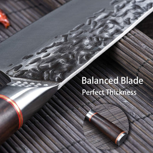 Kiritsuke Chef Knives Carbon Steel Bunka Knife Forged Japanese Butcher Cleaver Kitchen for Home and Restaurant