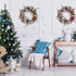 Artificial Christmas Wreath Front Door with Frosted Branches Ball Ornaments Berry Clusters Pine Cones 20 inches for Xmas Holiday Decor Outdoor