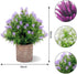 FUNARTY 3 Packs Fake Plants, Faux Plants Indoor Small Potted Plants, Mini Artificial Small Flower, 10 Faux Greenery Plants Indoor, Lavender Pot for Garden Lawn Balcony Office Home Decoration