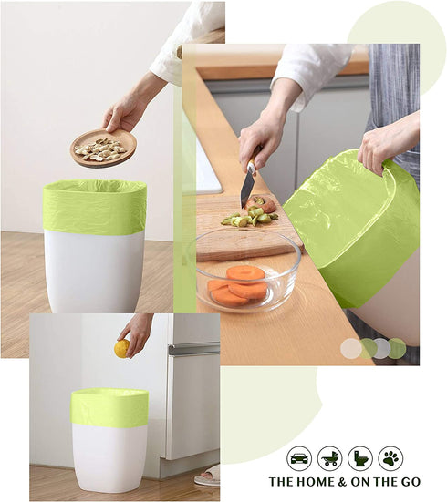 Compostable Trash Bags - FORID 8 Gallon Garbage Bags 150 Count Trash Can Liners 30 Liter Unscented Medium Wastebasket Bags for Kitchen Bathroom Home Office Garbage Can (5Rolls/Green)