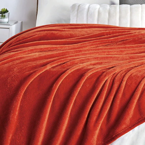 Walensee Fleece Blanket Plush Throw Fuzzy Lightweight (Twin Size 60x80 Orange) Super Soft Microfiber Flannel Blankets for Couch, Bed, Sofa Ultra Luxurious Warm and Cozy for All Seasons