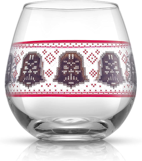 JoyJolt Star Wars„¢ Ugly Sweater Stemless Glasses. Set of 4 Large 15oz Stemless Glass Drinking Glasses, Star Wars Kitchen Glasses. Star Wars Gifts for Men or Women, Star Wars Collectibles for Adults