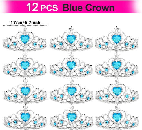 50 Pcs Princess Pretend Jewelry Toy Princess Crowns Wands Rings Princess Dress Up for Girl Princess Party Supplies