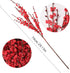 IVITA 10 Pcs 29.5œ Artificial Plants & Flowers Winter Jasmine Flowers Artificial Plant Faux Berries Fake Flower for Home Bedroom Kitchen Wedding Party Table Arrangement Decoration (Red)