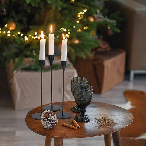 Ganydet Black Candlestick Holders Set of 3, Iron Taper Candle Holders, Decorative Candle Sticks Long Holder, 9.25 Tall Candle Holders for Table Centerpiece, Party, Wedding and Candlelight Dinner