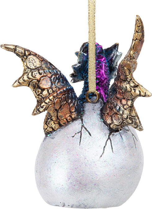 Design Toscano Hard Boiled Dragon Hatchling Holiday Ornament, 3.5", Full Color