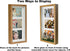 BD ART 7x14 (18 x 35 x 4.7 cm) Rustic Oak Shadow Box 3D Picture Frame with Mat for 3 Pictures 4x6 inch, Glass Front