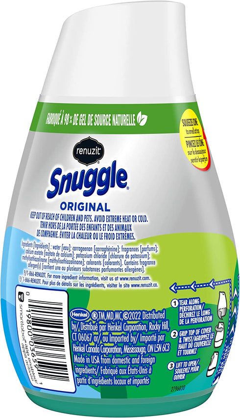 Renuzit Snuggle Solid Gel Air Freshener, Superfresh Original Scent, 7 Oz, 12Count