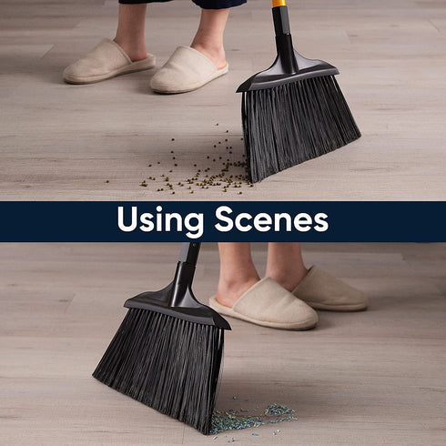 Yocada Heavy-Duty Broom Outdoor Commercial Perfect for Courtyard Garage Lobby Mall Market Floor Home Kitchen Room Office Pet Hair Rubbish 54Inch Blue