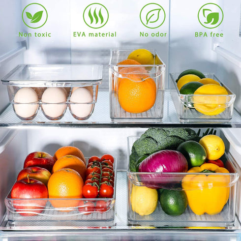 WochiTV Shelf Drawer Liner for Kitchen Cabinets, Non Adhesive EVA Material Refrigerator Mat, Waterproof Drawer Mat for Cupboard, Cabinet, Storage, Desks- Clear, 12 Inches x 20