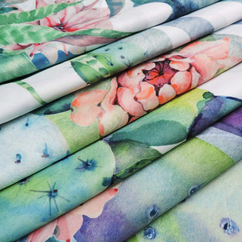 Alishomtll Bathroom Shower Curtain Tropical Cactus Shower Curtains with 12 Hooks, Cactus Flowers Blossom Bath Curtain Durable Waterproof Fabric Bathroom Curtain (Cactus, 70 — 69 inches)