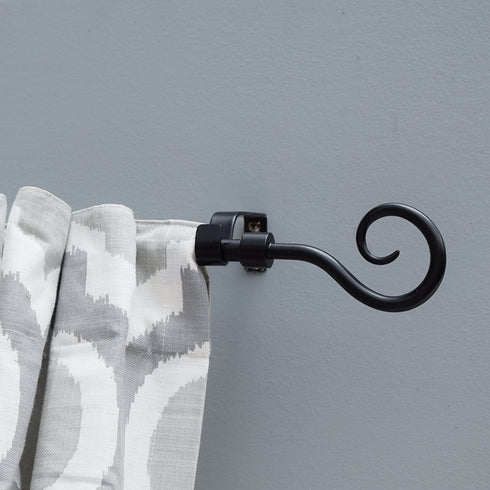 gb Home Collection Exquisite Allure Curtain Rod, 86-120 in, Black, Metal Cafe Rod Window Treatment Rod Drapery Rod