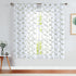 Topick Embroidered Sheer Curtains for Living Room Botanical Tile Sage Window Curtains Leaf Geometric Semi-Sheer Drapes for Bedroom Pole Top 2 Panels 63 inch