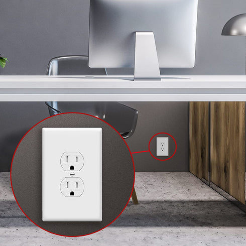 ENERLITES Jumbo Duplex Receptacle Outlet Wall Plate, Electrical Outlet Covers, Gloss Finish, Over-Size 1-Gang 5.5" x 3.5", Polycarbonate Thermoplastic, 8821O-W-10PCS, White (10 Pack)