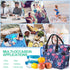 KIPBELIF Insulated Lunch Bags for Women - Large Tote Adult Lunch Box for Women with Shoulder Strap, Side Pockets and Water Bottle Holder, Blue Pink Flower, Normal Size
