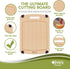 Olive's Kitchen Organic Bamboo Cutting Board Set (2 Pack) - Reversible Bamboo Cheese Board Medium & X-Large Bamboo Cutting Boards for Kitchen Non-Slip Cutting Board Bamboo Charcuterie Board