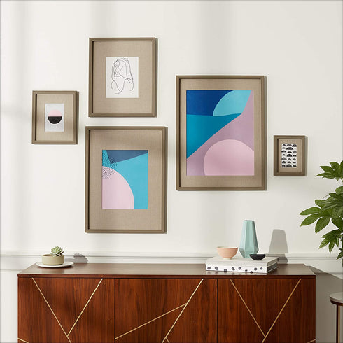 Amazon Basics Gallery Wall Frame - 6" x 8" Frame For 4" x 6" Photo Display, Barnwood (3-Pack)
