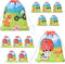 Farm String Bags - 12 Pack 10'' x 12'' Farm Animal Party Favor Gifts Bag for Kids Children Drawstring Pouches Wrap Goodie Bags Party Supplies for Birthday Christmas Travel Gym Beach