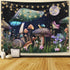 Lifeel Trippy Mushroom Tapestry, Moon and Stars Tapestrs with Snail Flowers and Plants Tapestry Wall Hanging for Room 36—48 inches