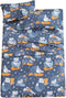 JSD Navy Blue Kids Owl Printed Sheet Set Twin for Boys Girls, Soft Microfiber Fitted Sheet Flat Sheet Pillowcases 3 Pieces