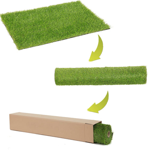 QYH Artificial Grass Doormat Indoor Outdoor Green Lawn Rug Pet Turf for Dogs Pee Pad Synthetic Grass Door Mat Fake Grass for Entrance Way (16" x 24")