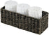 mDesign Natural Woven Seagrass Bathroom Toliet Roll Holder Storage Organizer Basket Bin; Use on Bathroom Countertop, Toilet Tank Top - Holds 3 Rolls of Toilet Paper - Black Wash