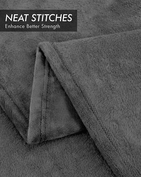Utopia Bedding Fleece Blanket Queen Size Grey 300GSM Luxury Fuzzy Soft Anti-Static Microfiber Bed Blanket