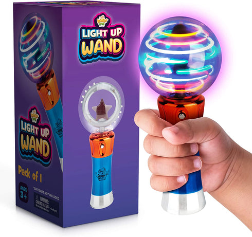 Spinning Light Up Wand for Kids in Gift Box, Rotating LED Toy Wand Stocking Stuffers for Boys and Girls, Magic Sensory Toys for Autistic Children, Best Birthday Gift for 4th of July 3, 4, 5, 6, 7, 8