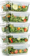 Fit & Fresh Glass Containers, Set of 5 Containers with Locking Lids, Meal Prep, 5 Pack, Glass Storage Containers with Airtight Seal, 28 oz.