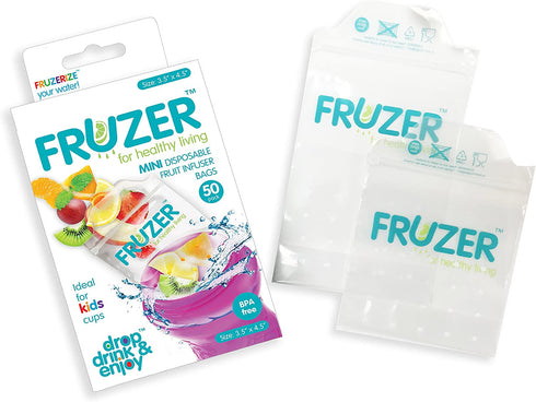 FRUZER Mini Disposable Fruit Infuser Bags, Clear, 50Ct Mini