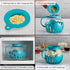 Ecolution Patented Microwave Micro-Pop Popcorn Popper, Borosilicate Glass, 3-in-1 Lid, Dishwasher Safe, BPA Free, 3 Quart Family Size, Teal