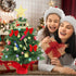 Small Christmas Tree, 2ft Mini Christmas Tree, Artificial Small Desktop Xmas Tree with Lights and Tree Ornaments, for Christmas Thanksgiving Decorations