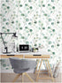 HaokHome 93044 Peel and Stick Wallpaper Green/White Eucalyptus Leaf Wall Mural Home Nursery Decor 17.7in x 9.8ft