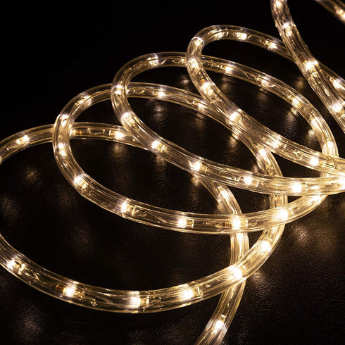 WYZworks LED Extendable Rope Lights 20' feet Warm White 3/8" | ETL Certified Water Resistant Flexible Accent Holiday Christmas Venue Decoration Indoor/Outdoor Lighting
