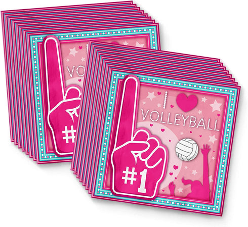 I Love Volleyball Birthday Party Supplies Set Plates Napkins Cups Tableware Kit for 16