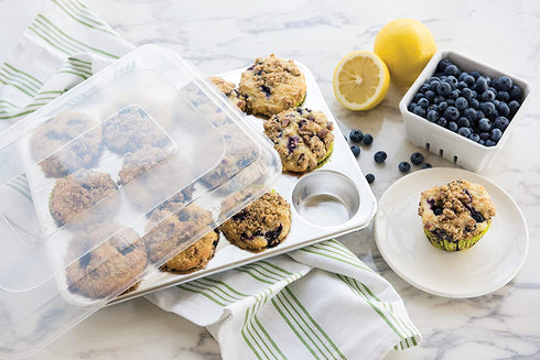 Nordic Ware Naturals 12 Cavity Muffin Pan with High-Domed Lid