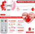 Valentine's Day Heart String Lights, 11ft 8Modes 30LED Red and Pink String Light Battery Operated with Remote, Timing Function Valentines Decoration Light String for Bedroom Wedding Anniversary Party