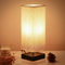 Bedside Table Lamp - Soilsiu Bedroom 3 Color Options Solid Wood Lamps with Modern Fabric Shade Reading Nightstand Lamps for Living Room, Kids Room, College Dorm, Office (LED Bulb Included)
