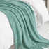 BOURINA Throw Blanket Textured Solid Soft Sofa Couch Cover Knitted Decorative Blanket, 50" x 60" Dark Cyan