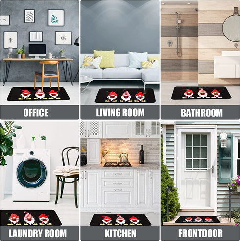 Gnome Kitchen Rug Non Slip Kitchen Floor Mat Cushioned Standing 20 x 39 Inch, Valentines Day Gnomes Rug Runner for Sink Kitchen Decor and Accessories