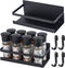 Wetheny Fridge Magnet Organizer Magnetic Spice Rack with Four Removable Hook Refrigerator Shelf Rack Black (2 Pack)