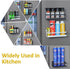 Wetheny Fridge Magnet Organizer Magnetic Spice Rack with Four Removable Hook Refrigerator Shelf Rack Black (2 Pack)