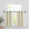 RYB HOME Blackout Curtain Tiers - Thermal Insulting Small Window Decor for Bedroom Bathroom Kitchen Boho Privacy Drapes, Beige, W 42 x L 36, 2 Panels