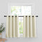 RYB HOME Blackout Curtain Tiers - Thermal Insulting Half Window Decor for Bedroom Bathroom Kitchen Kids Nursery Privacy Drapes, Beige, W 52 x L 36, 2 Panels