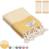 COCOTTON Boho Diamond Turkish Hand Towels Set of 2 | 100% Cotton 16 x 40 Inches | Decorative Bathroom Hand Hair Face Gym Yoga Dishcloth Tea Kitchen Light Weight Quick Dry Farmhouse Towel (Mustard)